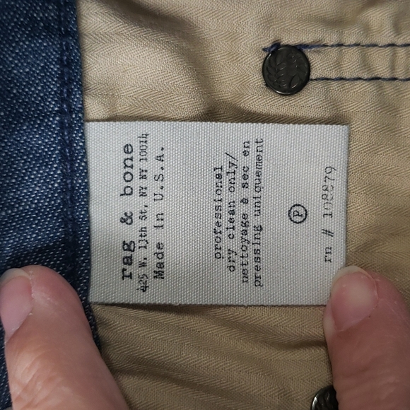 Rag & Bone RB19X Indigo Chambray Jeans - Picture 8 of 8